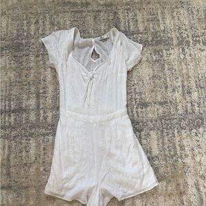 Hollister White Eyelet Jumpsuit